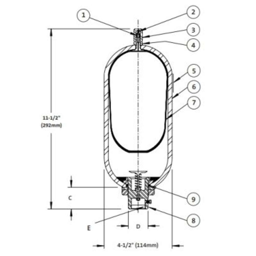 Гідроакумулятори балонні TBR30 (1 QUART)
