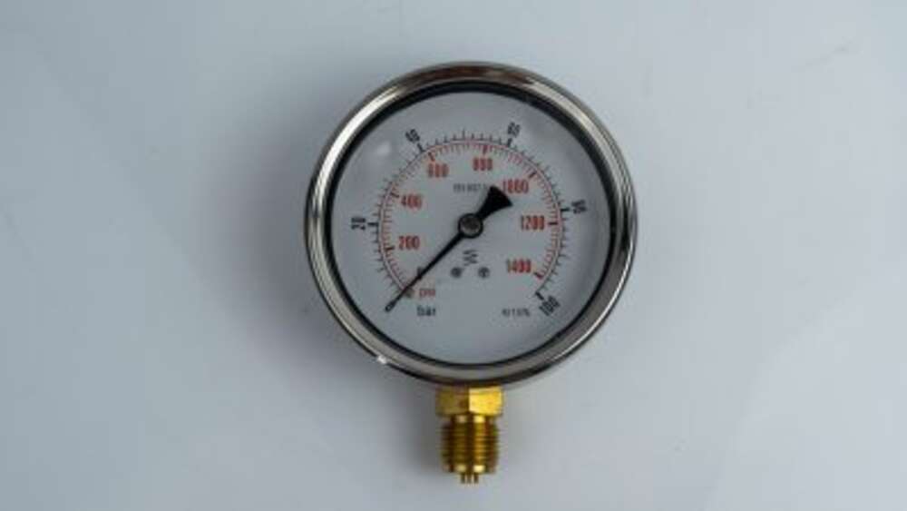 Манометр 100R100.MGE GLYC.P.G.SS. CASE D:100 0/100 BAR+PSI 1/2"BSPP BOTTOM
