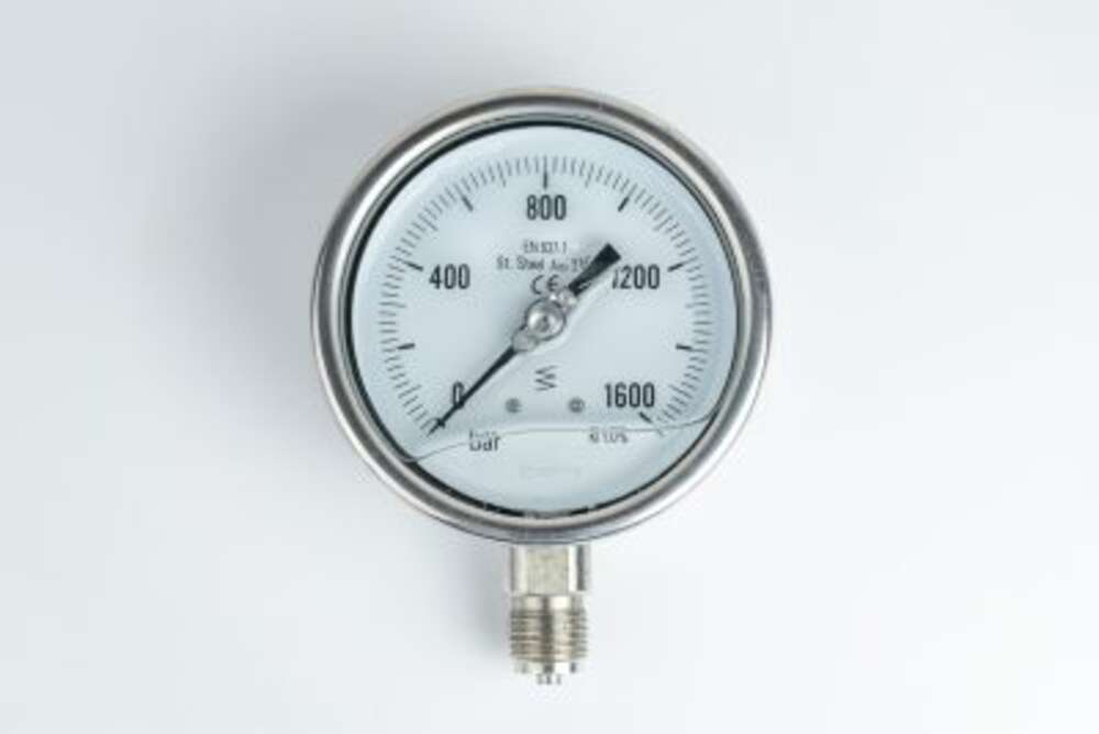 Манометр 100R1600.303 GLYC.S.ST.P.G. D: 100 1600 BAR ONLY 1/2"BSPP BOTTOM