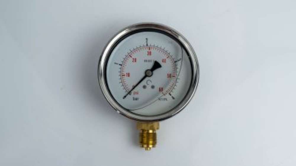 Манометр 100R4.MGE GLYC.P.G.SS CASE D:100 0/4 BAR+PSI 1/2"BSPP BOTTOM