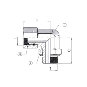 адаптер 90° штуцер контргайка  – гайка BSPP-BSPP 3/8″