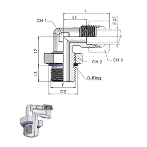 адаптер 90° штуцер – контргайка 15L – 1/2″