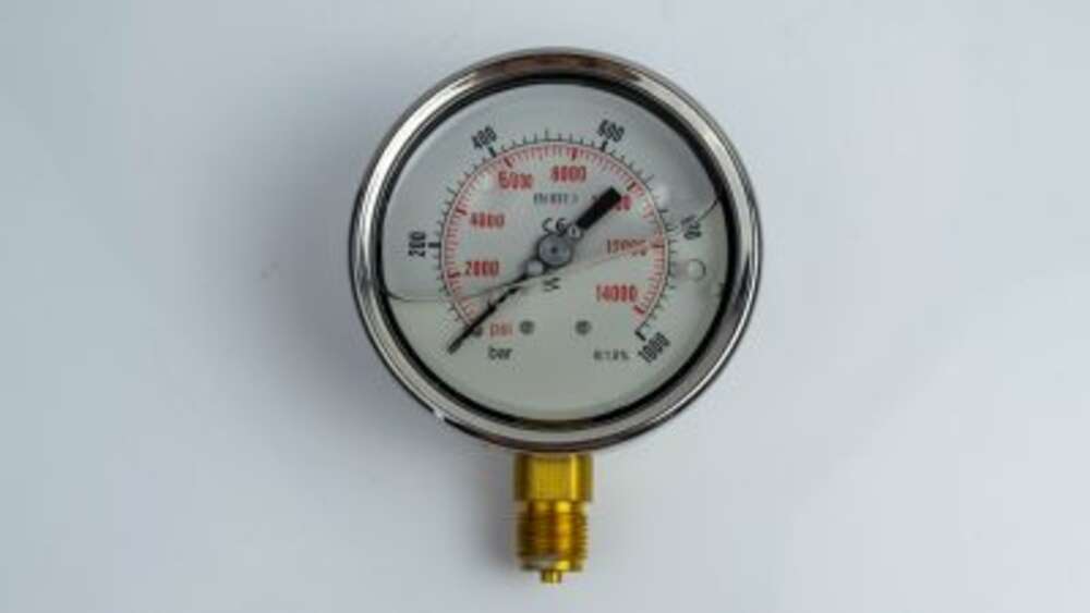 Манометр 100R1000.MGE GLYC.P.G.SS. CASE D:100 1000 BAR+PSI 1/2"BSPP BOTTOM