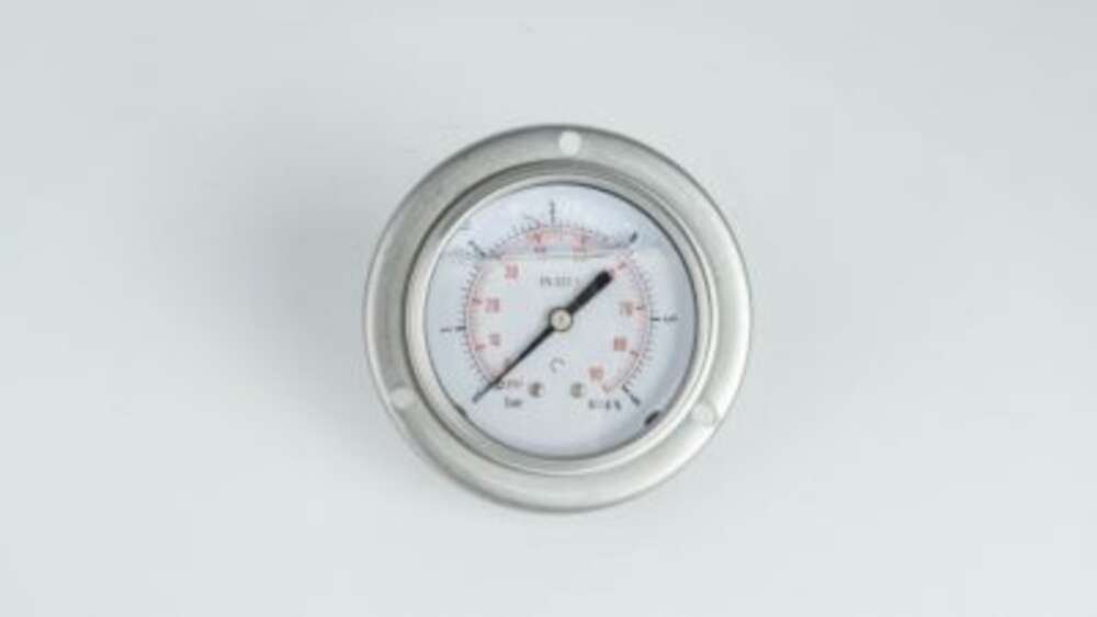 Манометр 63F6.MGE GLYC.P.G.SS. CASE D:63 0/6 BAR+PSI 1/4"BSPP BACK+FLANGE
