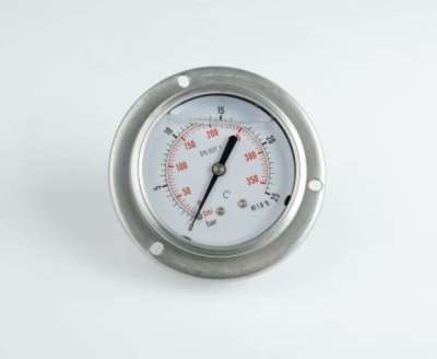 Манометр 63F25.MGE GLYC.P.G.SS. CASE D:63 0/25 BAR+PSI 1/4"BSPP BACK+FLANGE