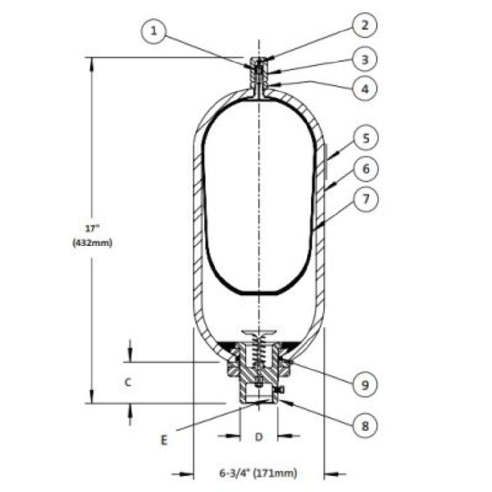 Гідроакумулятори балонні TBR30 (1 GALLON)