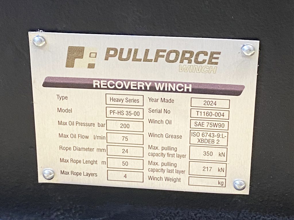Лебідка Hidroforce PF-HS 35-00 в роботі, тягове зусилля 35000 кг